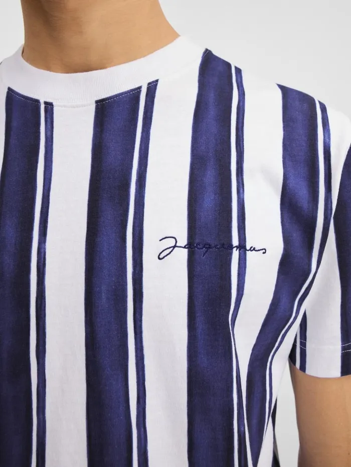 Men Tshirts JACQUEMUS The Rayures Tshirt Print Rayure Blue Men Tshirts JACQUEMUS The Rayures Tshirt Print Rayure Blue