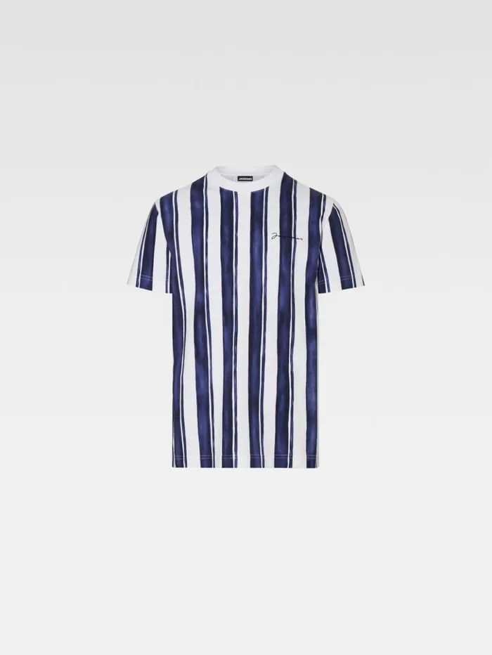 Men Tshirts JACQUEMUS The Rayures Tshirt Print Rayure Blue Men Tshirts JACQUEMUS The Rayures Tshirt Print Rayure Blue