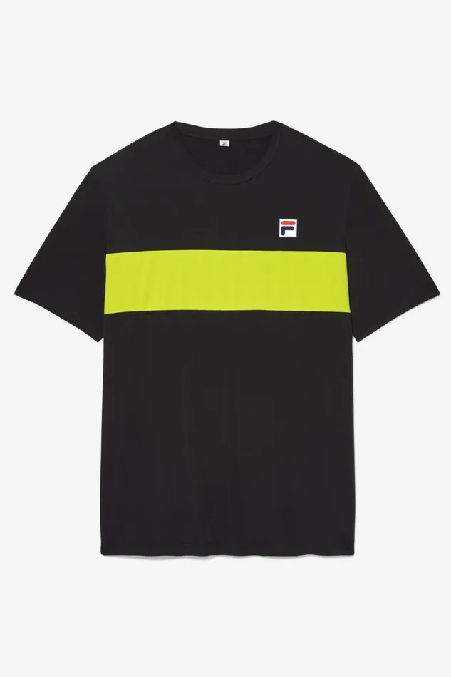 Men Tennis Fila Tennis Essentials Short Sleeve Crew 047 Black Cblm