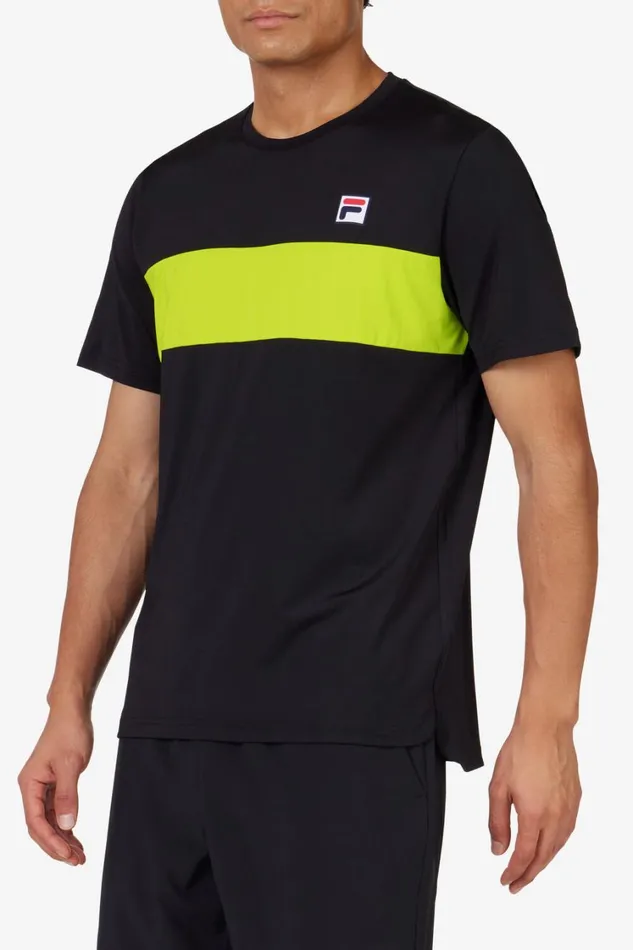 Men Tennis Fila Tennis Essentials Short Sleeve Crew 047 Black Cblm