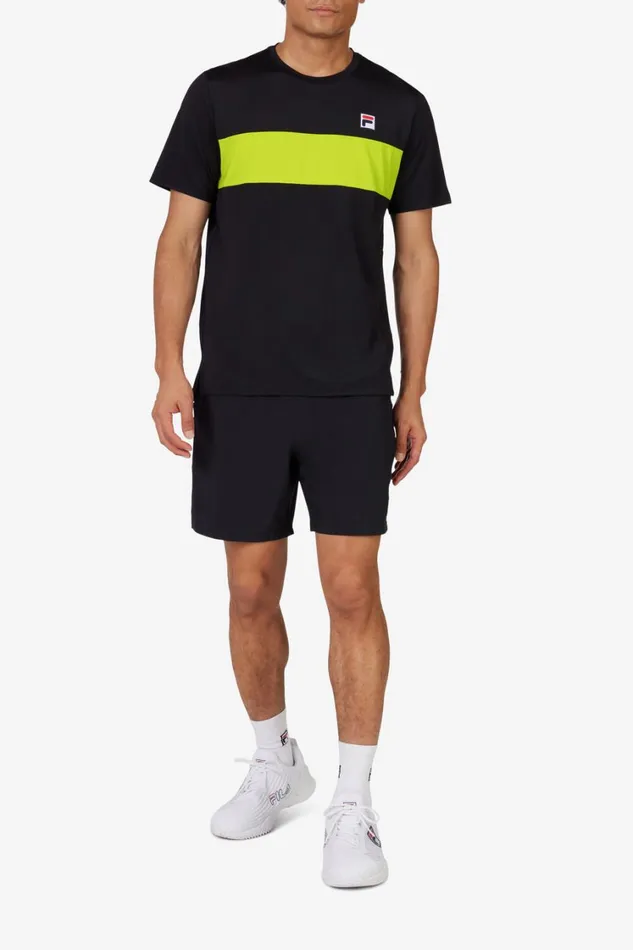 Men Tennis Fila Tennis Essentials Short Sleeve Crew 047 Black Cblm