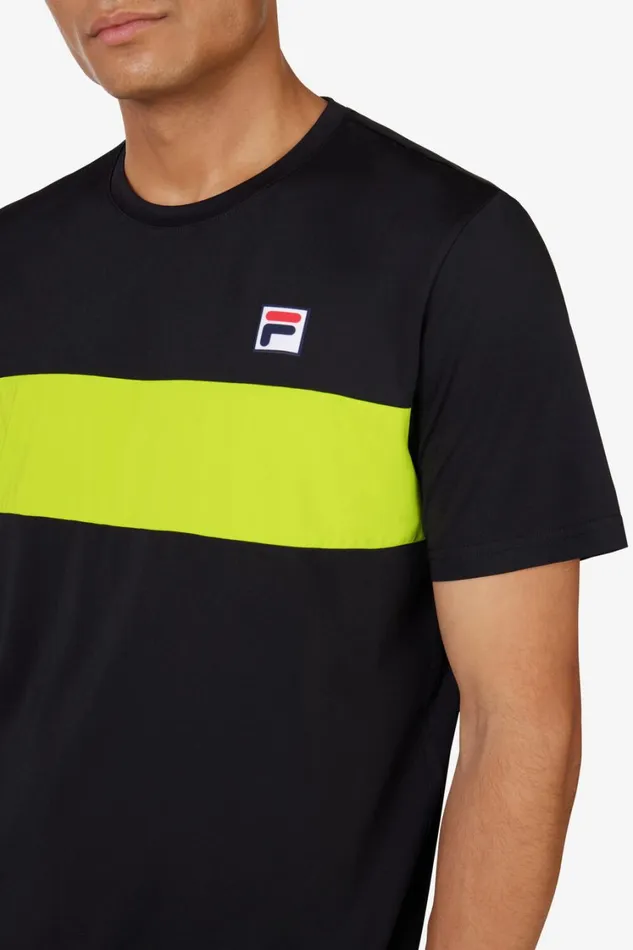 Men Tennis Fila Tennis Essentials Short Sleeve Crew 047 Black Cblm