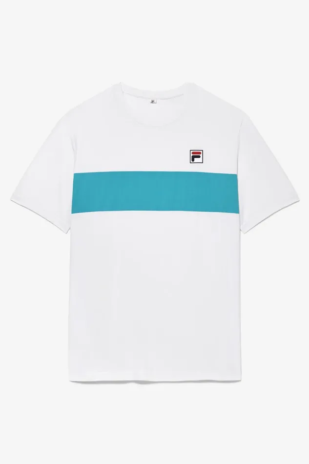 Men Tennis Fila Tennis Essentials Short Sleeve Crew 147 White Scub