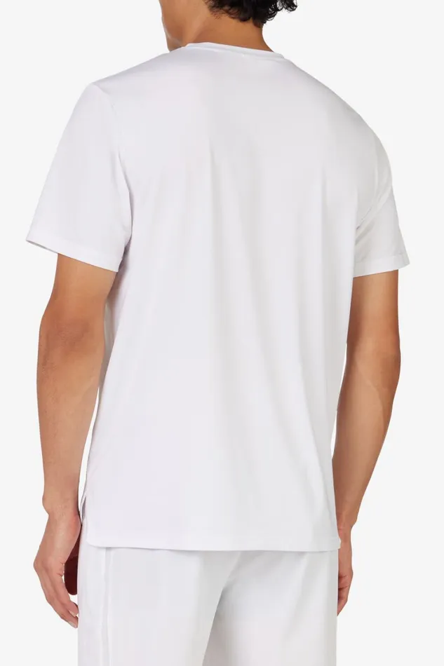 Men Tennis Fila Tennis Essentials Short Sleeve Crew 147 White Scub
