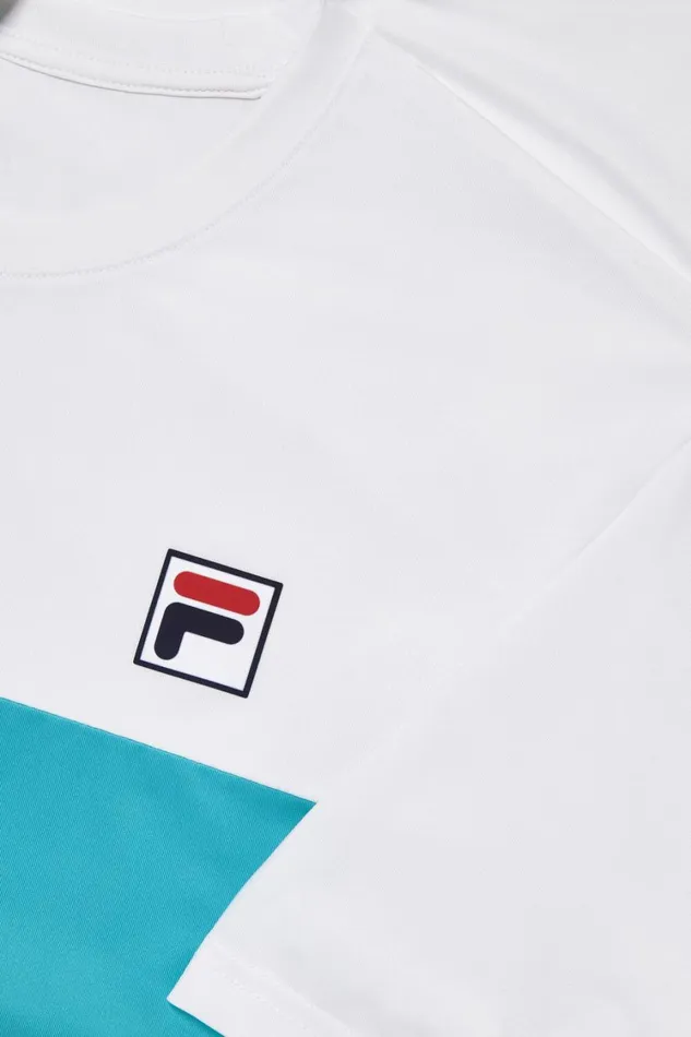 Men Tennis Fila Tennis Essentials Short Sleeve Crew 147 White Scub