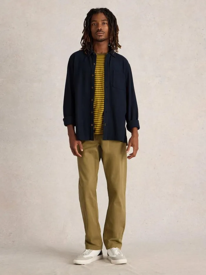 Men Textured Jersey Shirt Dark Navy White Stuff Shirts