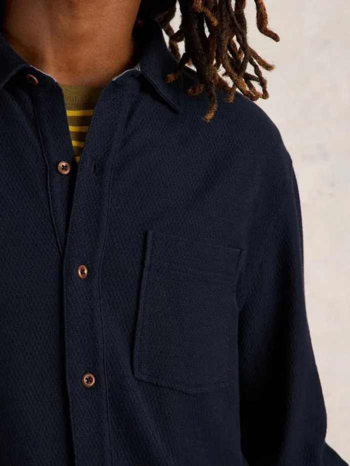 Men Textured Jersey Shirt Dark Navy White Stuff Shirts Men Textured Jersey Shirt Dark Navy White Stuff Shirts