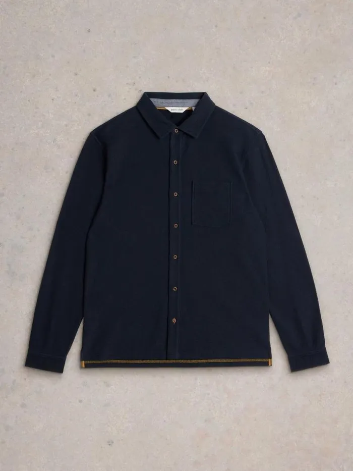 Men Textured Jersey Shirt Dark Navy White Stuff Shirts Men Textured Jersey Shirt Dark Navy White Stuff Shirts