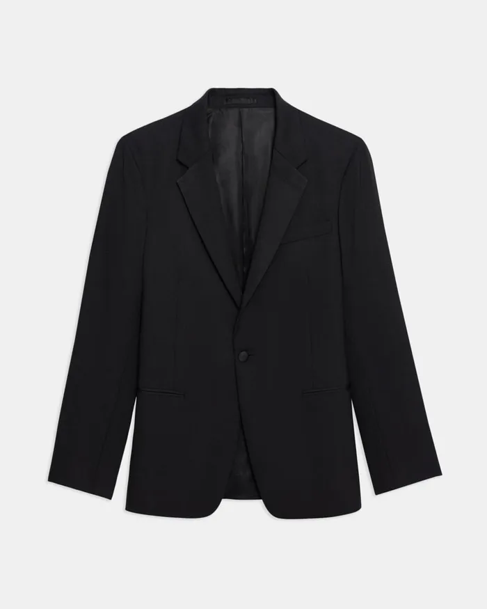 Men Theory Blazers Jackets Chambers Tuxedo Blazer In Stretch Wool Black