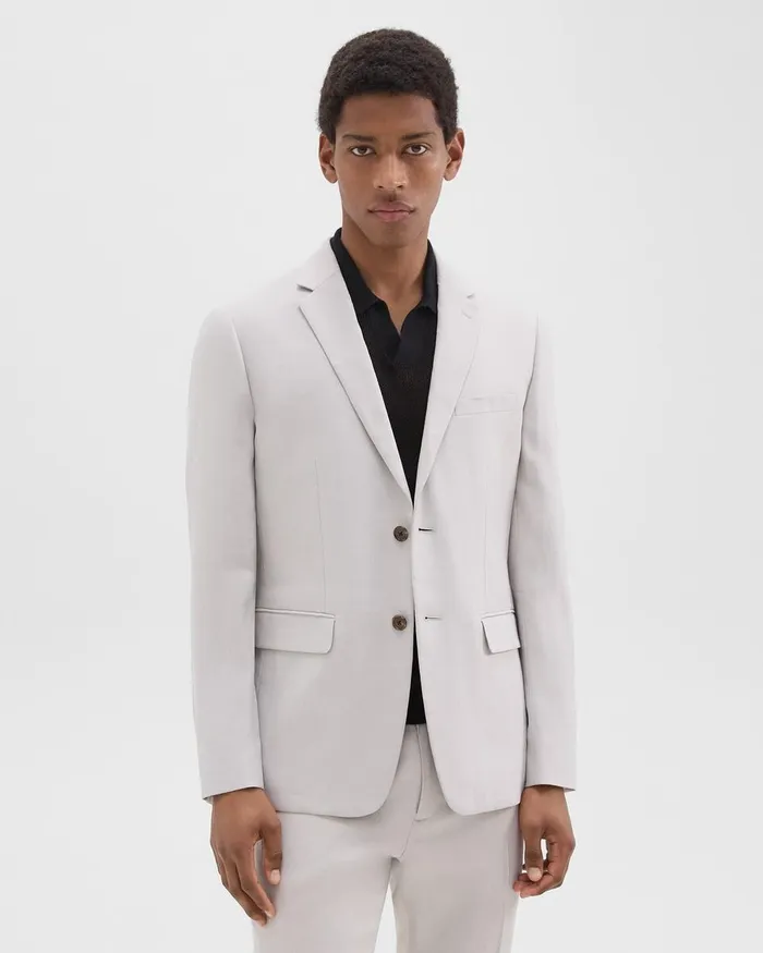 Men Theory Blazers Jackets Morton Slim Blazer In LinenViscose Limestone