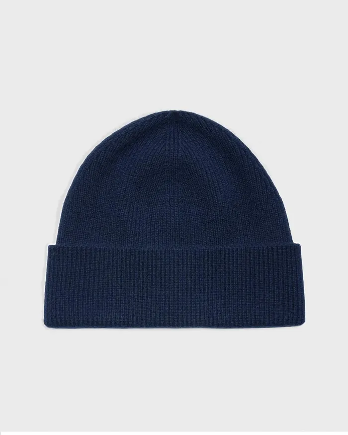 Men Theory Hats Gloves Scarves Camden Beanie In Ribbed Cashmere Baltic