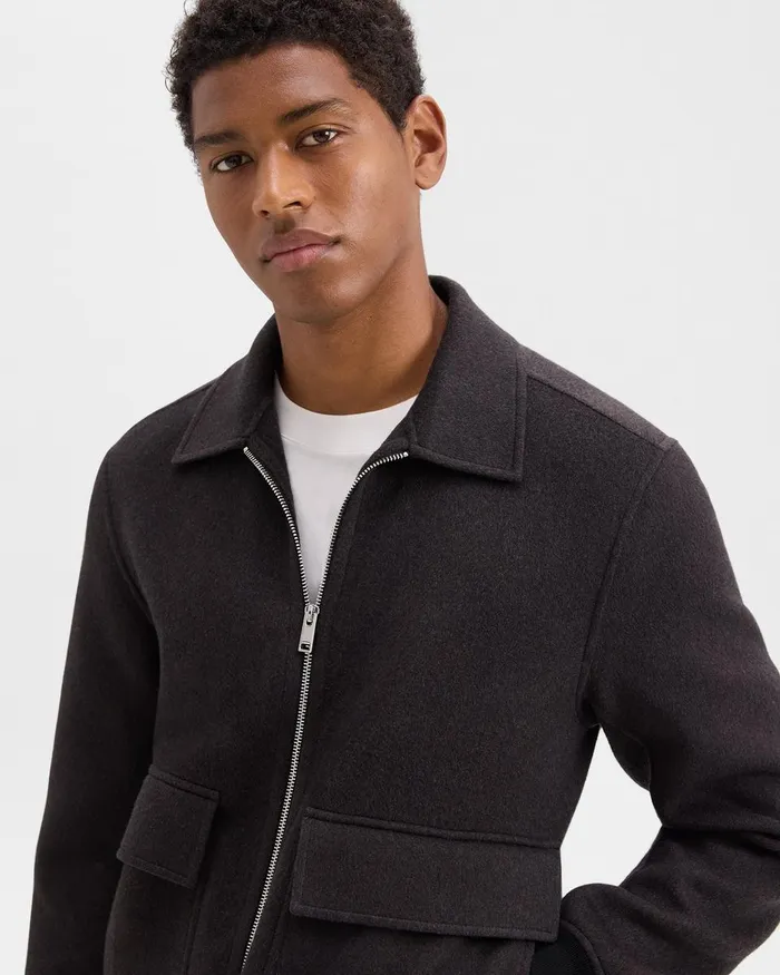 Men Theory Outerwear Sean Jacket In DoubleFace WoolCashmere Hickory Melange