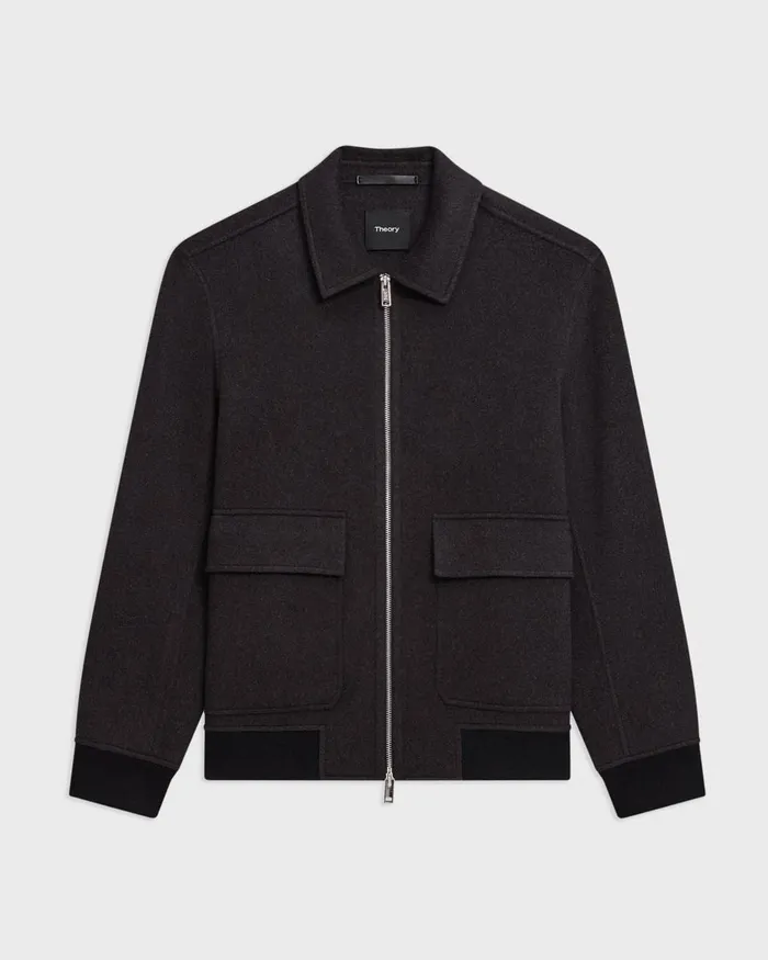 Men Theory Outerwear Sean Jacket In DoubleFace WoolCashmere Hickory Melange
