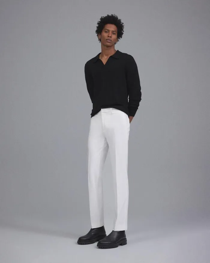 Men Theory Pants Zaine Pant In Stretch Cotton White