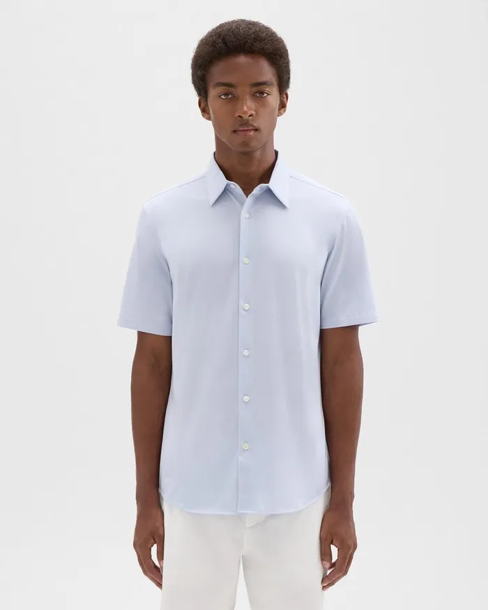 Men Theory Shirts Irving ShortSleeve Shirt In Structure Knit Olympic
