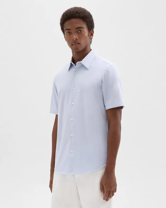 Men Theory Shirts Irving ShortSleeve Shirt In Structure Knit Olympic