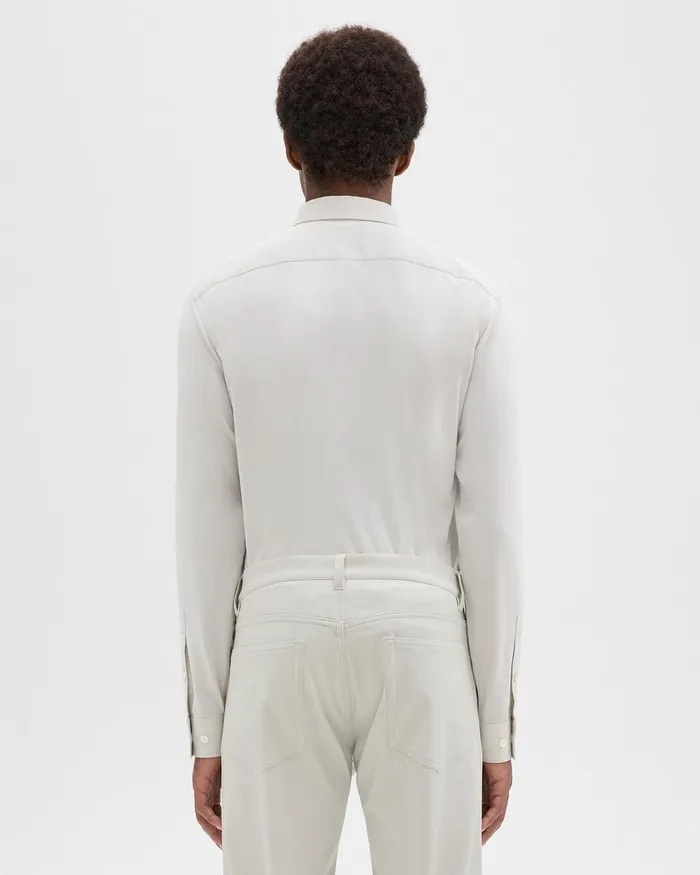 Men Theory Shirts Sylvain Shirt In Structure Knit Limestone