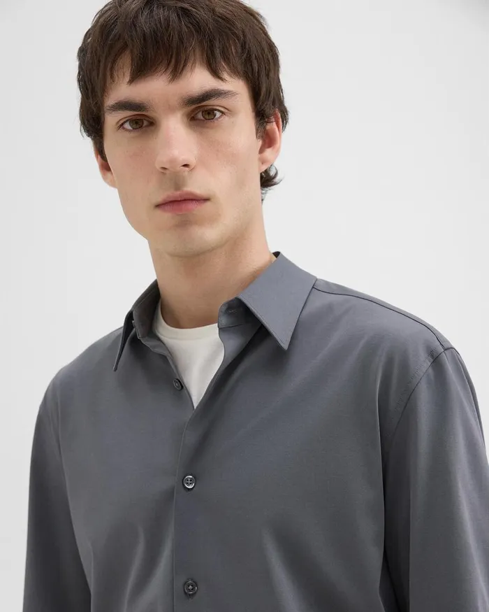 Men Theory Shirts Sylvain Shirt In Structure Knit Pestle