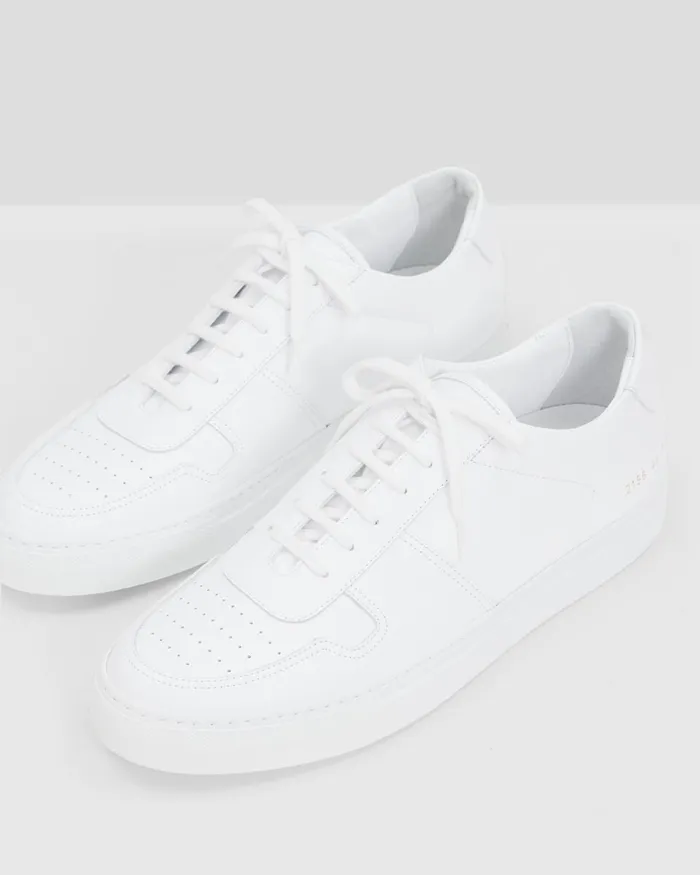 Men Theory Shoes Common Projects BBall LowTop Sneakers White