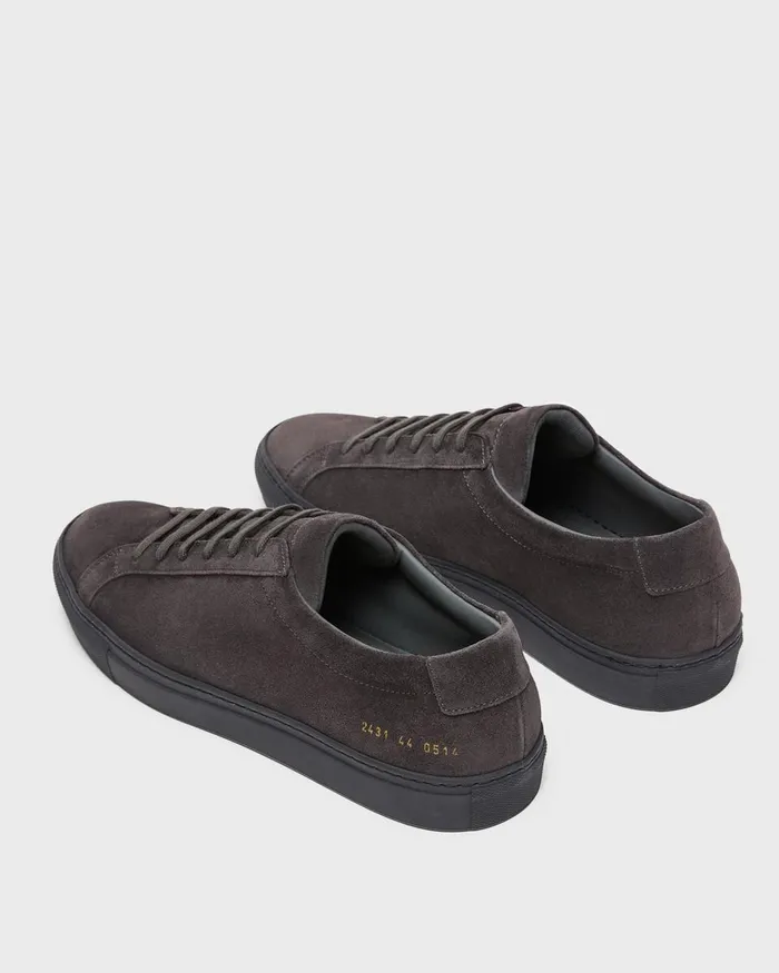 Men Theory Shoes Common Projects Original Achilles Sneakers Charcoal
