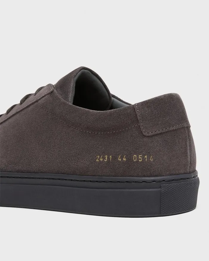 Men Theory Shoes Common Projects Original Achilles Sneakers Charcoal