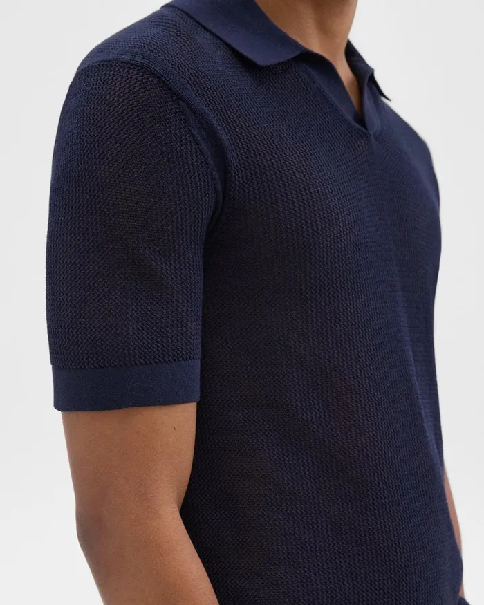 Men Theory Sweaters Cardigans Cairn Polo Shirt In Cotton Baltic