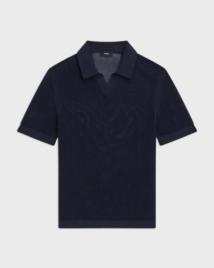 Men Theory Sweaters Cardigans Cairn Polo Shirt In Cotton Baltic