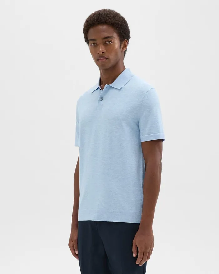 Men Theory Sweaters Cardigans Goris Polo Shirt In Light Bilen Skylight Melange