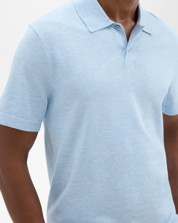 Men Theory Sweaters Cardigans Goris Polo Shirt In Light Bilen Skylight Melange