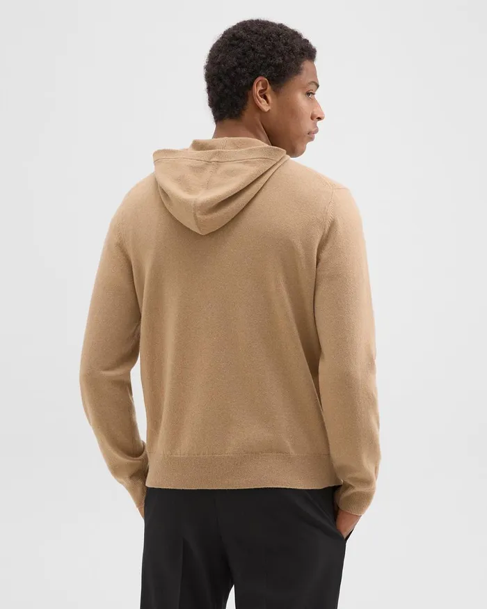 Men Theory Sweaters Cardigans Hilles Hoodie In Cashmere New Camel