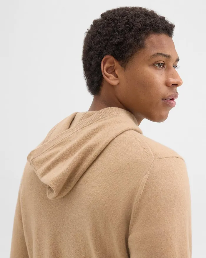 Men Theory Sweaters Cardigans Hilles Hoodie In Cashmere New Camel