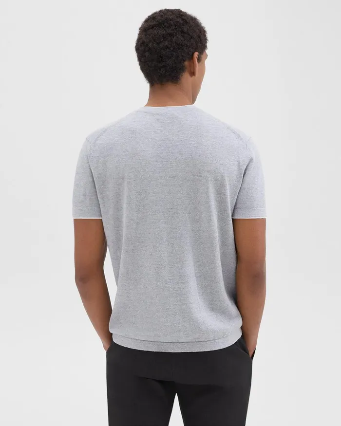 Men Theory Sweaters Cardigans Sarior Tee In CottonLinen Grey Heather