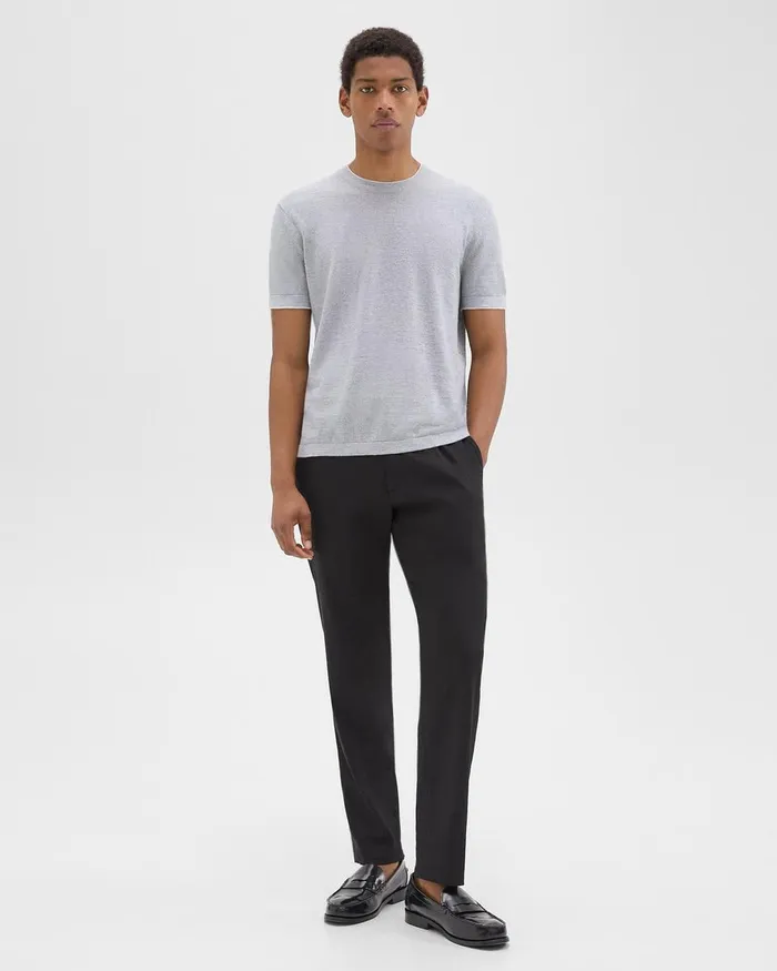 Men Theory Sweaters Cardigans Sarior Tee In CottonLinen Grey Heather