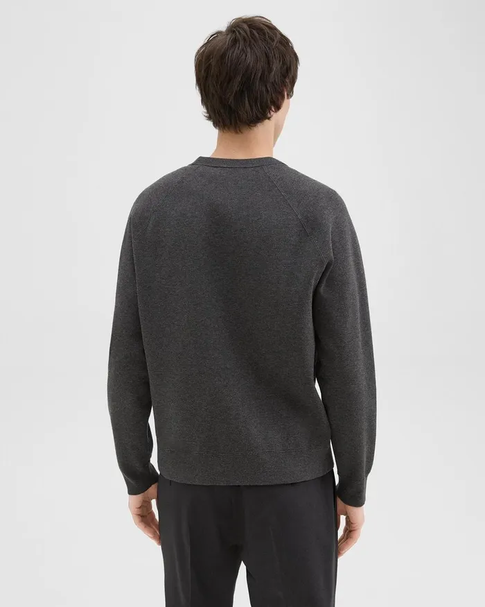 Men Theory Sweatshirts Hoodies Raglan Sleeve Sweatshirt In Light Bilen Pestle Melange