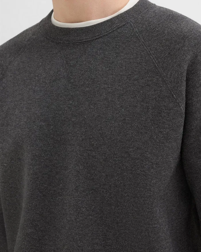 Men Theory Sweatshirts Hoodies Raglan Sleeve Sweatshirt In Light Bilen Pestle Melange