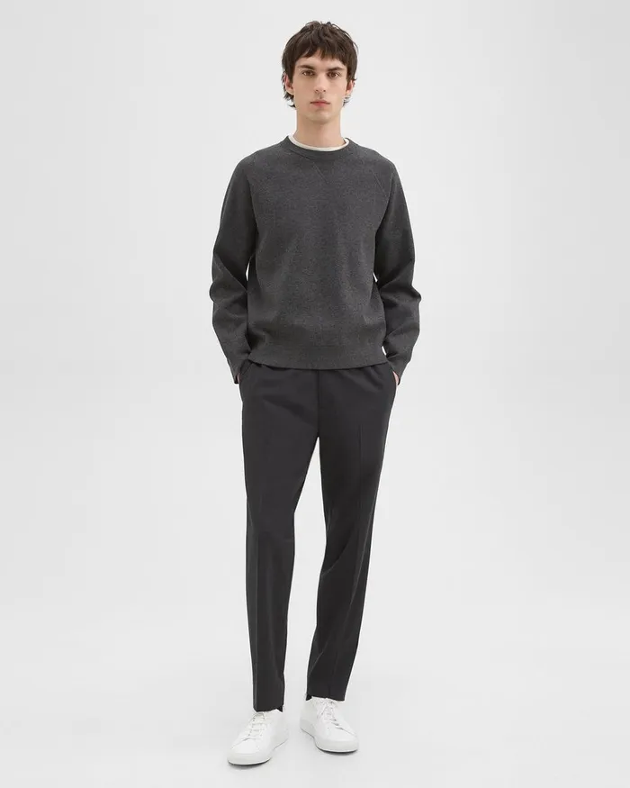 Men Theory Sweatshirts Hoodies Raglan Sleeve Sweatshirt In Light Bilen Pestle Melange