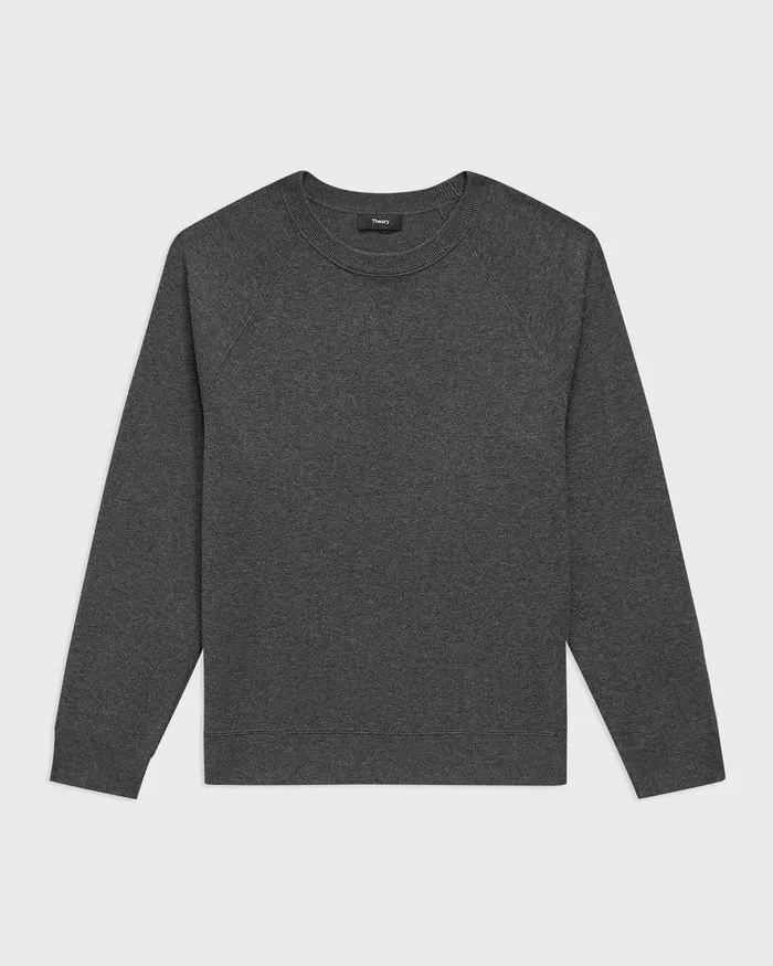 Men Theory Sweatshirts Hoodies Raglan Sleeve Sweatshirt In Light Bilen Pestle Melange