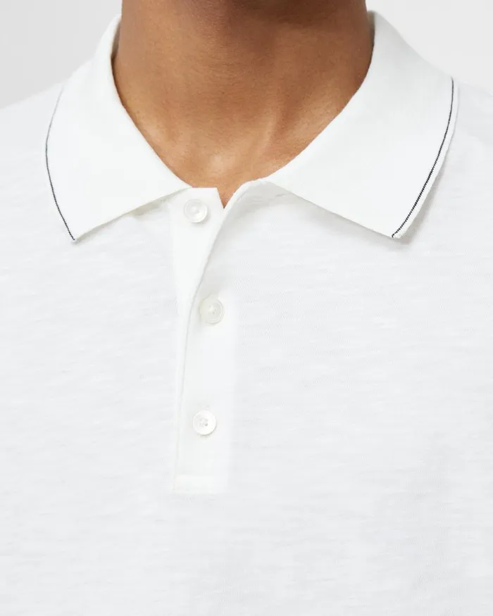 Men Theory TShirts Polos Bron Polo Shirt In Slub Cotton White