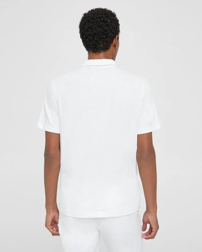 Men Theory TShirts Polos Bron Polo Shirt In Slub Cotton White