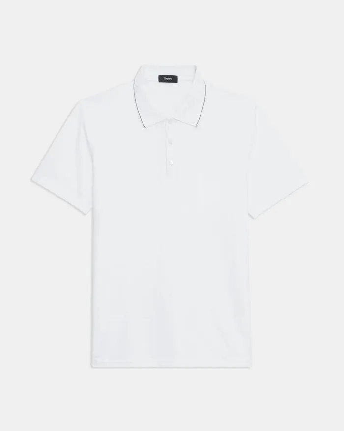 Men Theory TShirts Polos Bron Polo Shirt In Slub Cotton White