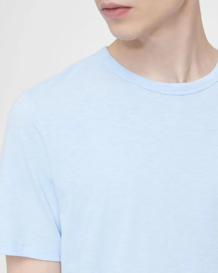 Men Theory TShirts Polos Essential Tee In Cosmos Slub Cotton Blue Horizon