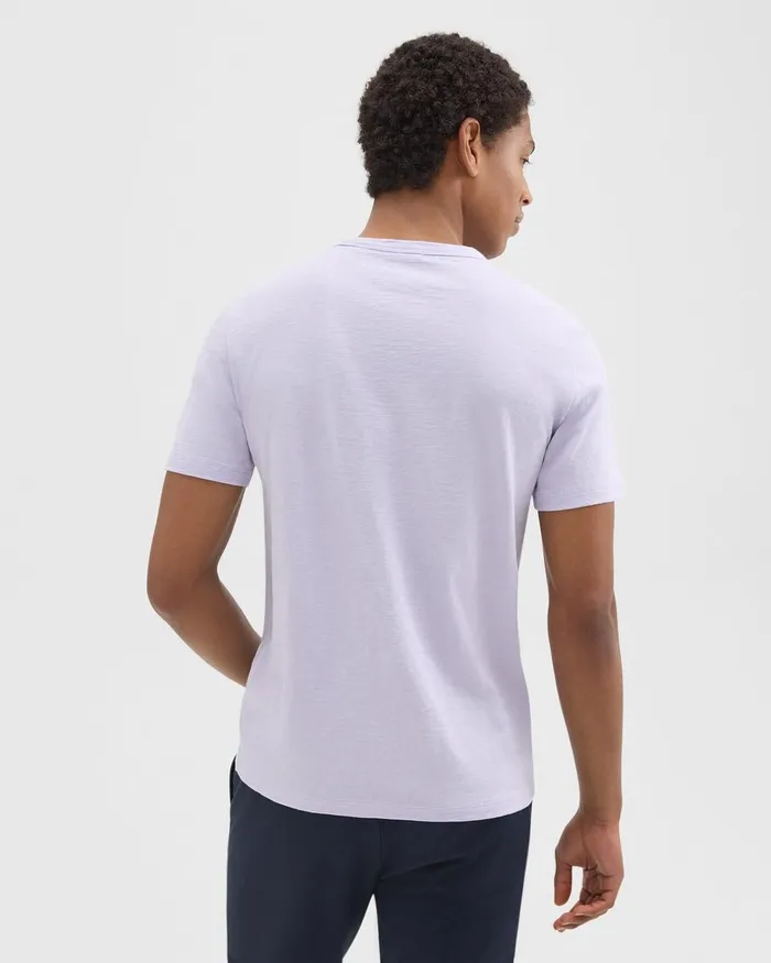 Men Theory TShirts Polos Essential Tee In Cosmos Slub Cotton Soft Iris