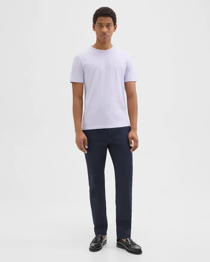 Men Theory TShirts Polos Essential Tee In Cosmos Slub Cotton Soft Iris