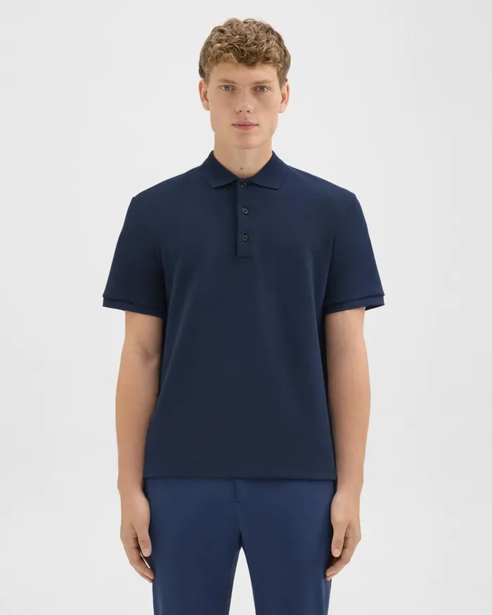 Men Theory TShirts Polos Jocelin Polo Shirt In Studio Knit Jacquard Baltic
