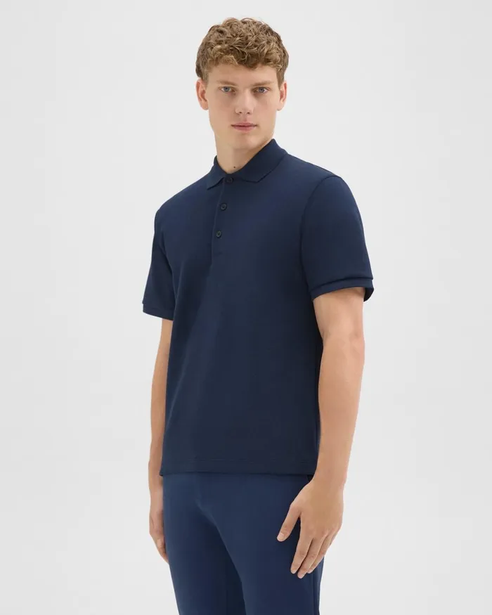 Men Theory TShirts Polos Jocelin Polo Shirt In Studio Knit Jacquard Baltic