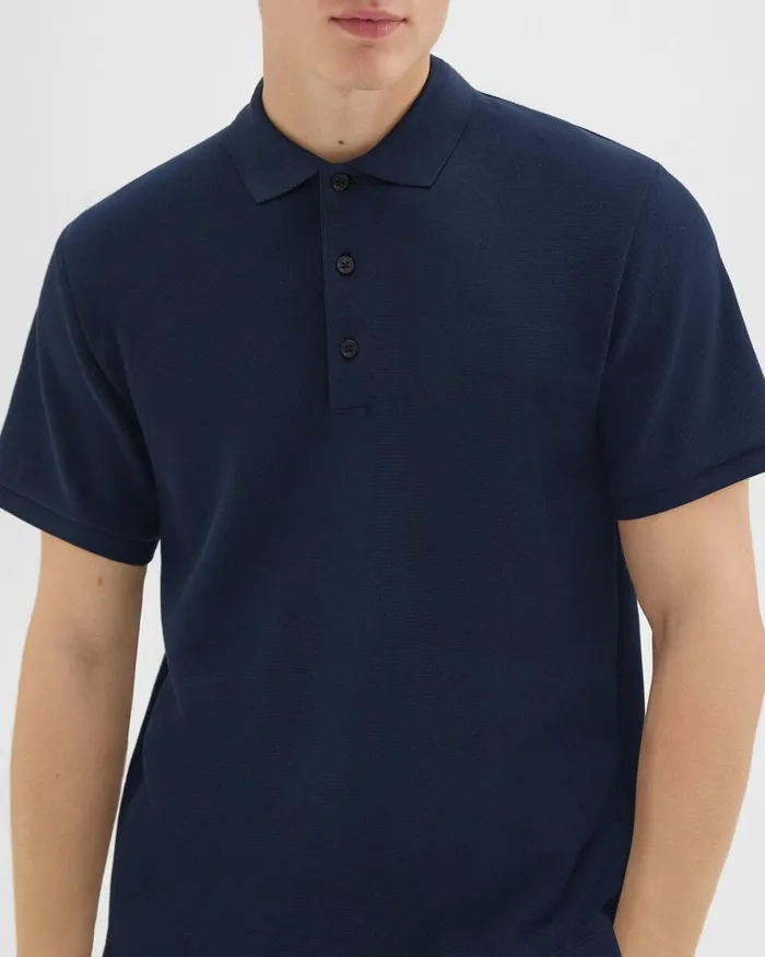 Men Theory TShirts Polos Jocelin Polo Shirt In Studio Knit Jacquard Baltic