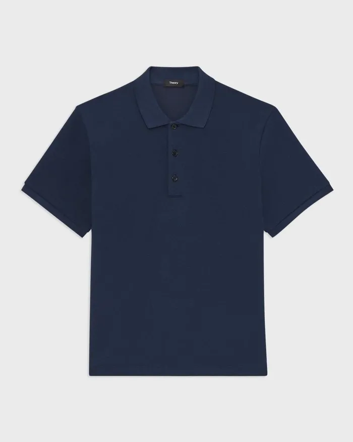 Men Theory TShirts Polos Jocelin Polo Shirt In Studio Knit Jacquard Baltic