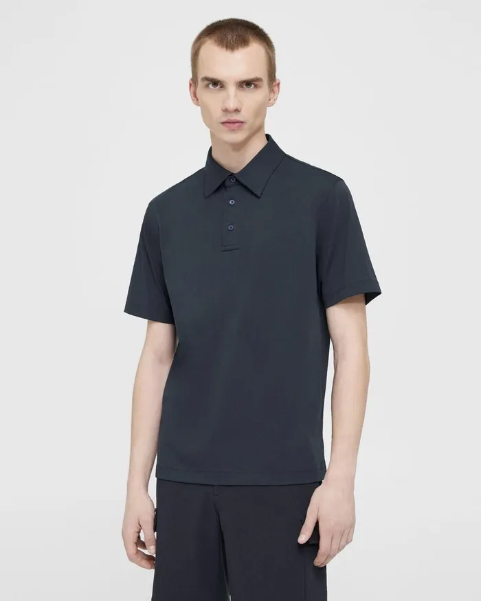 Men Theory TShirts Polos Ronan Polo Shirt In Structure Knit Eclipse