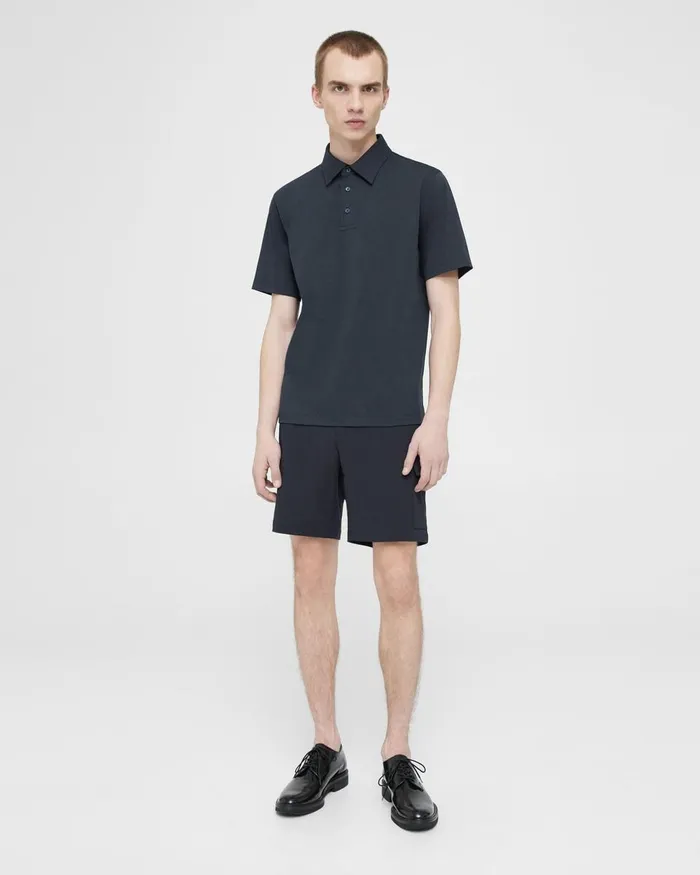 Men Theory TShirts Polos Ronan Polo Shirt In Structure Knit Eclipse