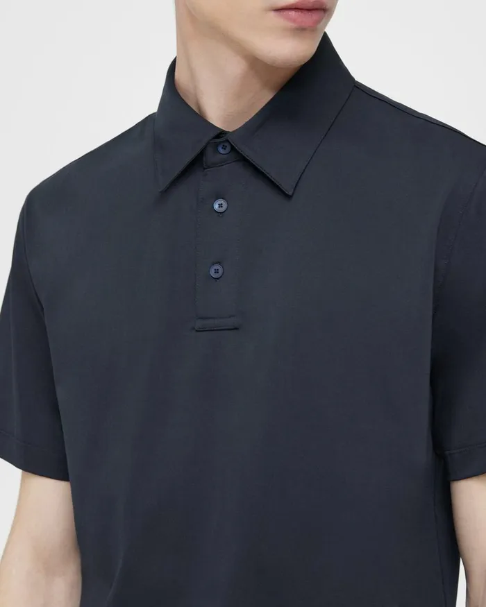 Men Theory TShirts Polos Ronan Polo Shirt In Structure Knit Eclipse